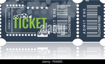 Kino ticket Beispiel- Template Design. Trendy Vektor. Stock Vektor