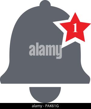 Benachrichtigung bell Symbol für eingehende im Posteingang. Anwendungstaste vektor design. Moderne Linie Kunst Design. Stock Vektor