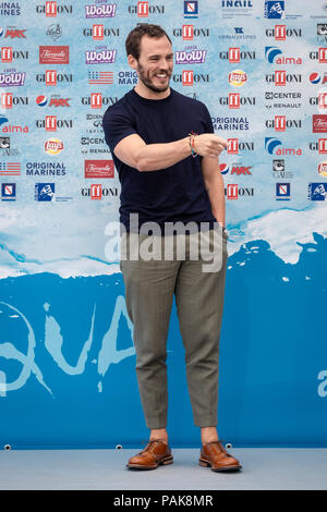 Giffoni Italien. 23. Juli 2018. Giffoni Film Festival 2018, 48th Edition. Fotoauftrag der britischen Schauspieler Sam Claflin (Italien, Giffoni, 23. Juli 2018) Credit: Unabhängige Fotoagentur/Alamy leben Nachrichten Stockfoto