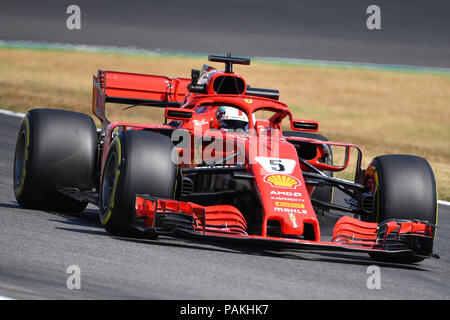 Hockenheim, Deutschland. 20. Juli 2018. Sebastian Vettel, GER (Scuderia Ferrari), Aktion in seinem Rennwagen, Training, Formel 1: GP von GermanyGermany, Hockenheimring, Saison 2018, am 20.07.2018. | Verwendung der weltweiten Kredit: dpa/Alamy leben Nachrichten Stockfoto