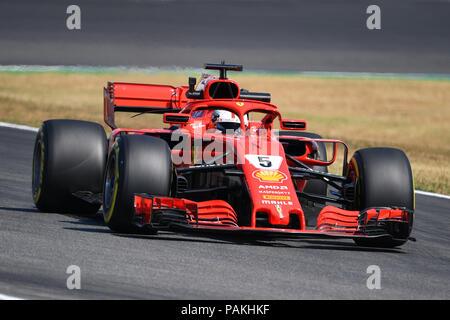 Hockenheim, Deutschland. 20. Juli 2018. Sebastian Vettel, GER (Scuderia Ferrari), Aktion in seinem Rennwagen, Training, Formel 1: GP von GermanyGermany, Hockenheimring, Saison 2018, am 20.07.2018. | Verwendung der weltweiten Kredit: dpa/Alamy leben Nachrichten Stockfoto