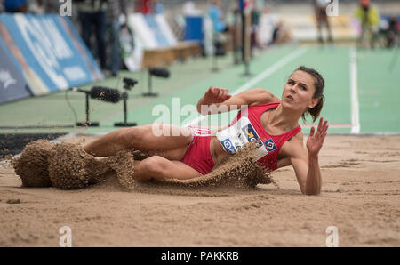 Nürnberg, Deutschland. 22. Juli, 2018. Nadja KAETHER (KaÌther) (Platz 5/HSV Hamburg Hamburg Hamburg), Aktion. Abschließende Weitsprung der Frauen am 22.07.2018. Deutsche Leichtathletik Meisterschaften 2018, vom 20.07. - 22.07.2018 in Nürnberg/Deutschland. | Verwendung der weltweiten Kredit: dpa/Alamy leben Nachrichten Stockfoto