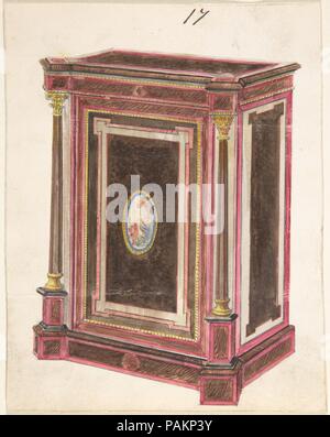 Cabinet Design. Artist: Anonyme, Briten, 19. Maße: Blatt: 5 13/16 x 4 5/8 in. (14,7 x 11,7 cm). Datum: 19. Museum: Metropolitan Museum of Art, New York, USA. Stockfoto