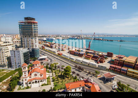 Albanien Durres City, Blick auf die Stadt von oben Stockfoto