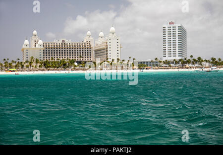 Hotel Riu Palace Aruba & Riu Palace Antillas, Palm Beach, Aruba, Karibik Stockfoto