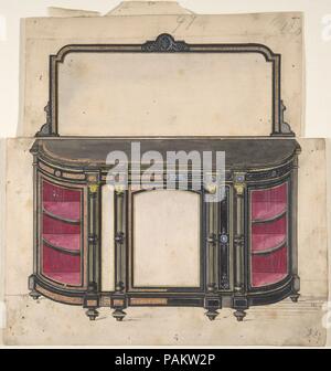 Cabinet Design. Artist: Anonyme, Briten, 19. Maße: Blatt: 4 7/8 x 7 9/16 in. (12,4 x 19,2 cm). Datum: 19. Museum: Metropolitan Museum of Art, New York, USA. Stockfoto