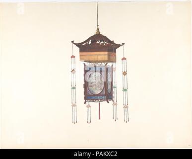 Hanging Lantern. Artist: Anonyme, Chinesisch, 19. Abmessungen: Insgesamt: 14 1/8 x 18 3/8 in. (35,9 x 46,7 cm). Datum: 19. Museum: Metropolitan Museum of Art, New York, USA. Stockfoto