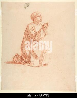 Kleriker (untere Register; Studie für die Wandmalereien in der Kapelle Saint Remi, Sainte-Clotilde, Paris, 1858). Artist: Isidore Pils (Französisch, Paris 1813/15-1875 Douarnenez). Abmessungen: 14 7/16 x 11 7/8 in. (36,7 x 30,1 cm). Datum: 19. Museum: Metropolitan Museum of Art, New York, USA. Stockfoto