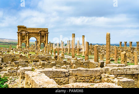 Timgad, Ruinen einer Stadt Roman-Berber in Algerien. Stockfoto