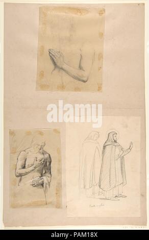 Ein. Studie für Clovis (Mitte); b registrieren. Studie für Clovis (mittleren Register); c. St. Dominic und ein anderer Mönch, nach Fra Angelico; (Studien für die Wandmalereien in der Kapelle Saint Remi, Sainte-Clotilde, Paris, 1858). Artist: Isidore Pils (Französisch, Paris 1813/15-1875 Douarnenez). Abmessungen: a. 7 1/16 x 5 1/2 in. (17,8 x 13,9 cm); b. 6 9/16 x 4 3/8 in. (16,7 x 11,0 cm); c. 8 7/16 x 6 1/4 in. (21,3 x 15,8 cm). Datum: 19. Museum: Metropolitan Museum of Art, New York, USA. Stockfoto