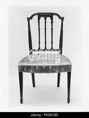 Side Chair. Kultur: American. Abmessungen: 38 7/8 x 24 1/4 x 22 1/4 in. (98,7  x 61,6 x 56,5 cm). Datum: 1765-75. Typisch New York Features, wie z. B. die  geschnitzten Quaste-und-Rüschen