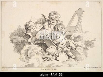 Malerei. Artist: Nachdem François Boucher (Französisch, Paris 1703-1770 Paris); Louis Félix de la Rue (Französisch, Paris 1731-1765 Paris). Maße: Blatt: 7 11/16 x 11 in. (19,6 x 27,9 cm). Museum: Metropolitan Museum of Art, New York, USA. Stockfoto