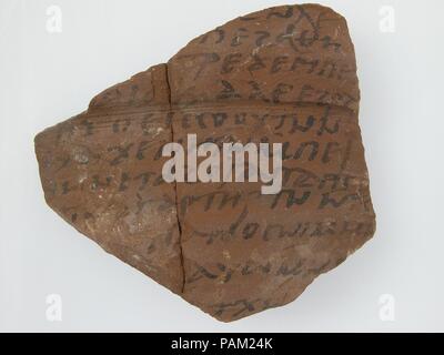 Ostrakon. Kultur: Koptischen. Abmessungen: 3 1/16 x 2 3/4 in. (7,7 x 7 cm). Datum: 7. Museum: Metropolitan Museum of Art, New York, USA. Stockfoto