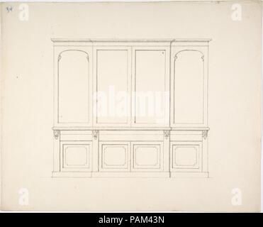 Design für ein Kabinett. Artist: Anonyme, Briten, 19. Maße: Blatt: 9 5/8 x 11 15/16 in. (24,4 x 30,3 cm). Datum: Anfang des 19. Jahrhunderts. Museum: Metropolitan Museum of Art, New York, USA. Stockfoto