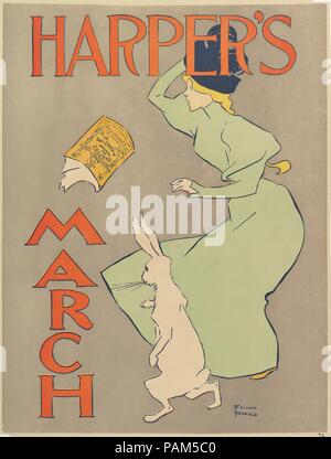 Harper's: März. Artist: Edward Penfield (Amerikanische, Brooklyn, New York 1866-1925 Beacon, New York). Maße: Blatt: 19 1/4 × 13 13/16-in. (48,9 × 35,1 cm). Herausgeber: Harper und Brüder, Verlage. Datum: 1895. Museum: Metropolitan Museum of Art, New York, USA. Stockfoto