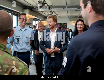 Der Herzog von Sussex trifft sich führende Persönlichkeiten aus der niederländischen Gesellschaft. Bei einem Besuch in Amsterdam. Stockfoto