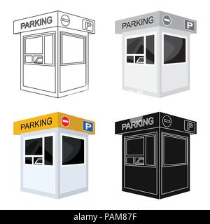 Parkplatz Mautstelle Symbol in Cartoon Design auf weißem Hintergrund. Parkzone symbol Vektor Illustration. Stock Vektor