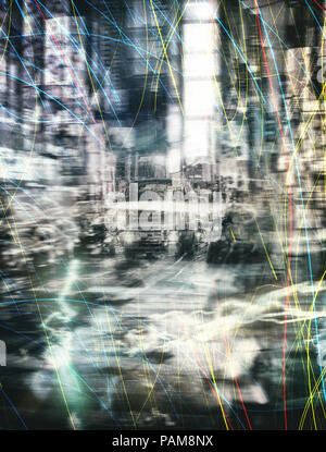 New York Times Square Nacht Abstract Stockfoto