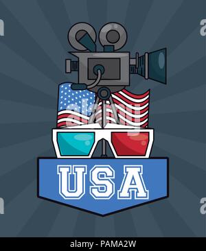 USA Filme und Unterhaltung Stock Vektor