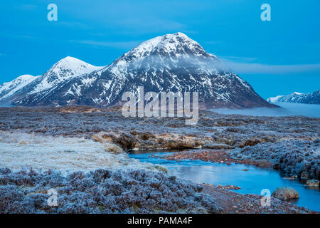 Die Buachaille Etive Mor am Glen Etive, Argyll, Highlands, Schottland, Großbritannien, Europa. Stockfoto