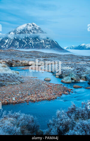 Die Buachaille Etive Mor am Glen Etive, Argyll, Highlands, Schottland, Großbritannien, Europa. Stockfoto