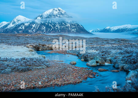 Die Buachaille Etive Mor am Glen Etive, Argyll, Highlands, Schottland, Großbritannien, Europa. Stockfoto