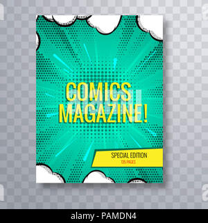 Comic Magazin Vorlage bunten Hintergrund Stockfoto