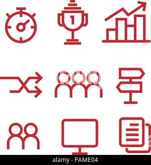 Thin Line Icon Set kreative einfache Symbol für Business, Digital Marketing Stock Vektor