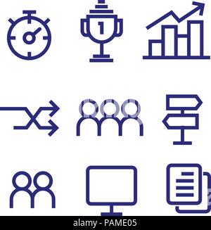 Thin Line Icon Set kreative einfache Symbol für Business, Digital Marketing Stock Vektor