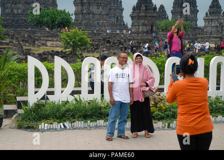 Prambananischer Tempel, Yogyakarta, Java Island, Indonesien. Stockfoto
