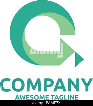 Elegante Schreiben ein Logo Kreis mit Pfeil Konzept Stock Vektor