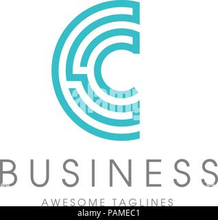 Kreatives Schreiben C abstrakte Stromkreis Business Logo Design Template. Stock Vektor