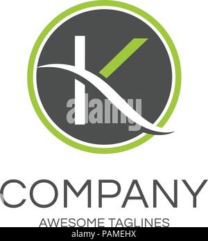 Starke Buchstabe k mit Kreis Farbe logo Konzept, Buchstabe k bunte Symbol Stock Vektor