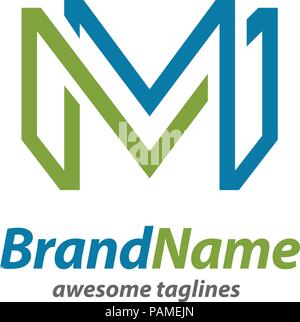 Kreatives Schreiben M-Logo, Buchstabe M Abstract Business Logo Design Template. Stock Vektor