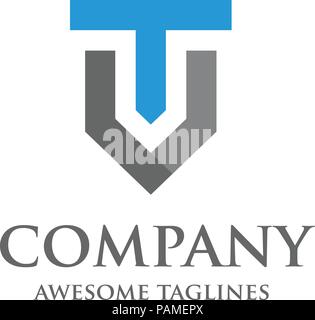 Kreative Buchstaben T und V-Logo, elegante Alphabet V und T schreiben Logo, Vektor, Abbildung Stock Vektor