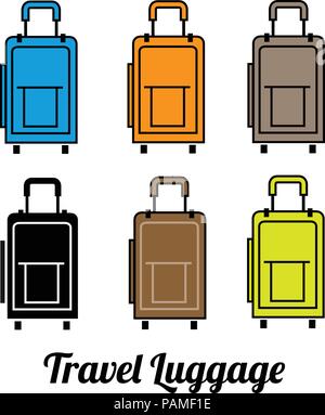 Einfache Reisegepäck Farbe, Reisetasche Symbol logo Konzept Stock Vektor