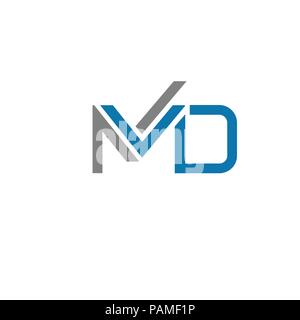 Kreatives Schreiben MD logo Konzept, innovative MD Marketing logo Konzept Stock Vektor