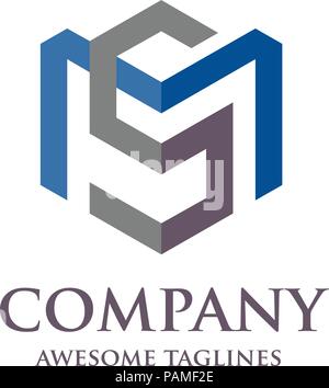 Schreiben MS Logo, starke elegantes klassisches Konzept, kreativ schreiben SM template logo Vektor Stock Vektor