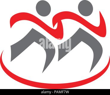 Laufsport Symbol, Fitness, Joggen, Symbol, Vektor läuft logo Vorlage Stock Vektor