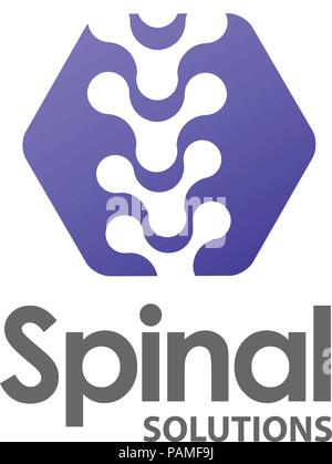 Spinale Diagnostic Center logo Konzept, Wirbelsäule Schmerzen Medical Center Stock Vektor