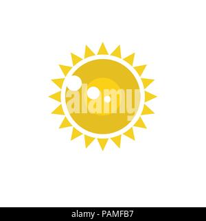 Elegante und einfache Sun Vektor isoliert, Sun Flachbild logo Sommer Icon Design Stock Vektor