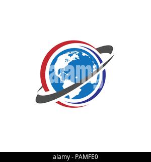 Business Corporate emblem Welt, Welt, Kreis, Logo Icon Design für Reisen oder jede andere Idee Stock Vektor