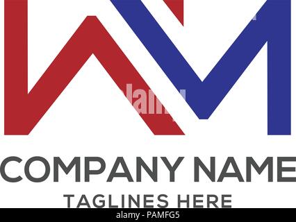 WM schreiben Logo Design Vector Illustration Vorlage, W Schreiben logo Vektor, Buchstaben M und w logo Vektor, kreatives Schreiben WM schreiben Logo Stock Vektor
