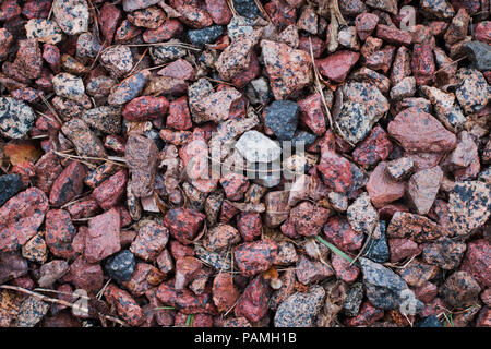 Hintergrund der farbigen Schutt auf dem Boden Stockfoto