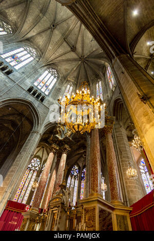 Innenraum der Kathedrale Saint-Just-et-Saint-Pasteur in Narbonne, Aude, Royal, Frankreich, Europa Stockfoto