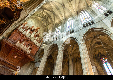 Innenraum der Kathedrale Saint-Just-et-Saint-Pasteur in Narbonne, Aude, Royal, Frankreich, Europa Stockfoto