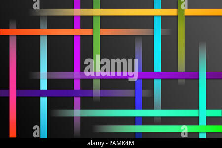Bunte überlappenden Streifen Hintergrund - Abstrakte dreidimensionale Grafik wallpaper Design Stockfoto
