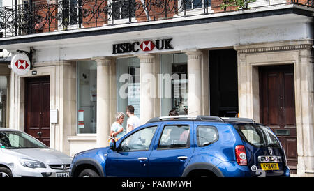 Lymington, Großbritannien - 22 Juli 2018: HSBC Bank in der High Street Stockfoto