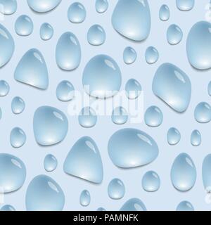 Nahtlose Muster mit Wassertropfen, Hintergrund mit blauen Wasser Flecken, vector wallpaper Stock Vektor