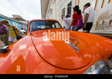 Ein Jahrgang 1958 Engländer Austin als Taxi in die UNESCO-Weltkulturerbe Stadt Trinidad, Kuba. Stockfoto